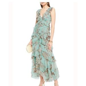 Zimmermann Glassy Silk Chiffon Midi Dress. Size 0. EUC.